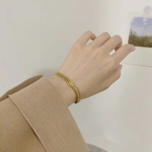 Wen Jian Kevlar Cuban Chain Natural Stone Bracelet Ins Style Niche Design European American Simple Personality Hand wen jian kevlar cuban chain natural stone bracelet ins style niche design european american simple personality hand