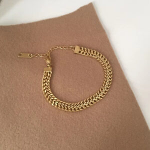 Wen Jian Kevlar Cuban Chain Natural Stone Bracelet Ins Style Niche Design European American Simple Personality Hand wen jian kevlar cuban chain natural stone bracelet ins style niche design european american simple personality hand