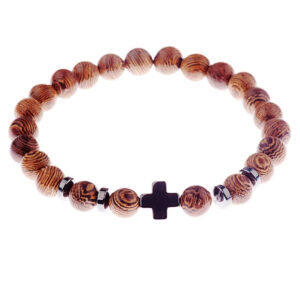 popular bracelet wooden cross beaded bracelet men