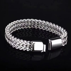Urban Hip Hop Stainless Steel Tarnish Free Silver Cuban Link Chain Hypoallergenic Double Woven Heavy Metal Men's New Bracelet urban hip hop stainless steel tarnish free silver cuban link chain hypoallergenic double woven heavy metal men