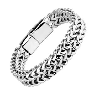 Urban Hip Hop Stainless Steel Tarnish Free Silver Cuban Link Chain Hypoallergenic Double Woven Heavy Metal Men's New Bracelet urban hip hop stainless steel tarnish free silver cuban link chain hypoallergenic double woven heavy metal men