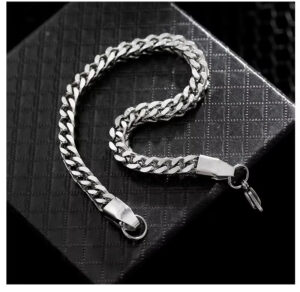 Urban Hip Hop Stainless Steel Tarnish Free Silver Cuban Link Chain Hypoallergenic Double Woven Heavy Metal Men's New Bracelet urban hip hop stainless steel tarnish free silver cuban link chain hypoallergenic double woven heavy metal men