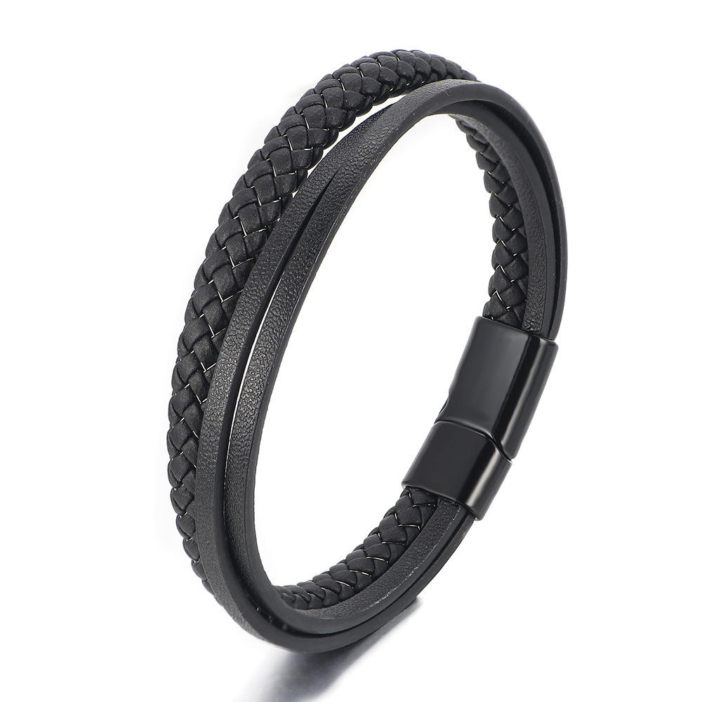 new leather bracelet men's small multi layer braided hot style handmade bracelet wholesale in stock new leather bracelet men's small multi layer braided hot style handmade bracelet wholesale in stock