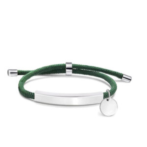 handmade fashion custom stainless steel woven braided nylon rope string bracelets adjustable blank bracelets men women jewelry