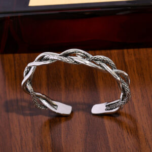 european and american vintage three strand twisted bracelet simple and luxurious style couple bracelet
